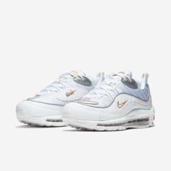 Nike Air Max 98 - Női Utcai Cipő - Fehér/Metal Titán/Metal Arany